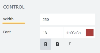 Field control's width