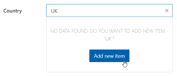 Add new item preview