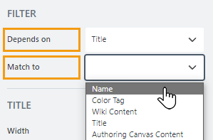 Depends on and Match to properties