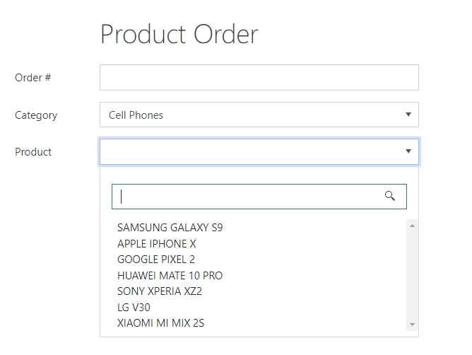 Phones selected