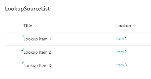 Lookup Source List Lookup
