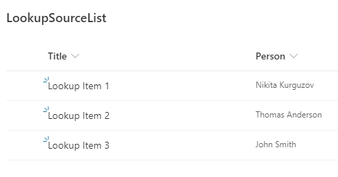 Lookup Source List Person