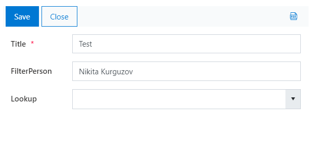Lookup filtered by Person
