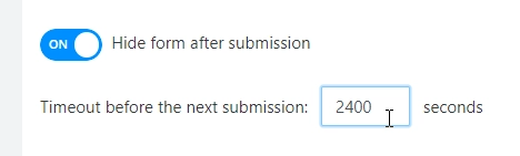Hide the form with a timeout