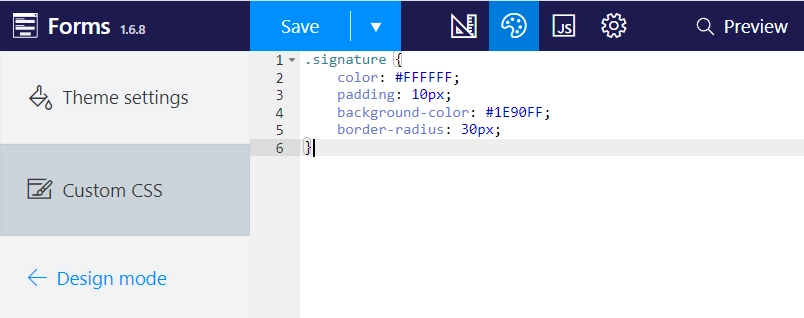 CSS editor button