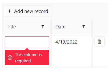 Require column error