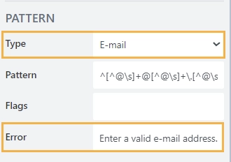 Email pattern set up