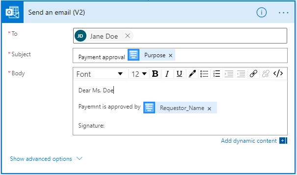 Email example
