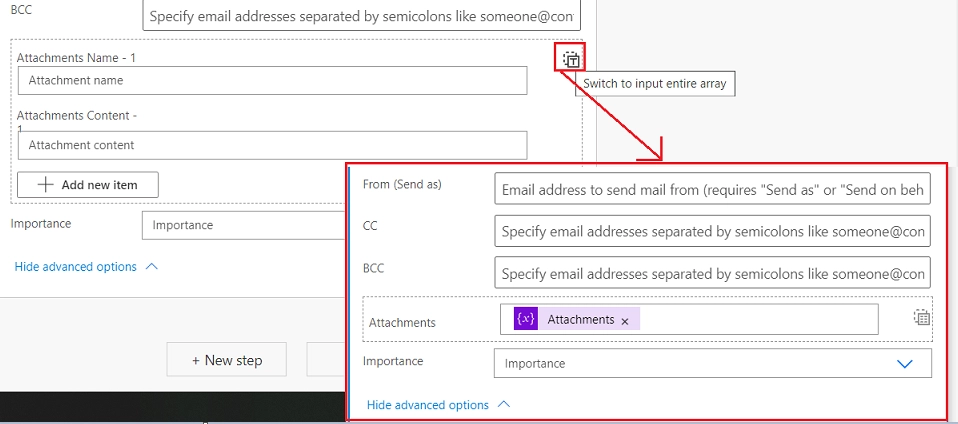 Send an email with attachements