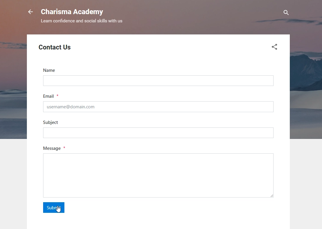 The form is ready to roll