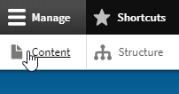 Open the Content menu