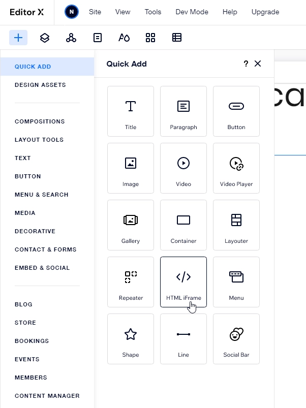 Embed a widget