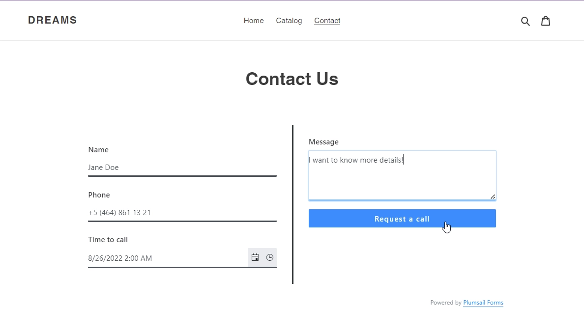 The form is ready to roll