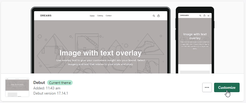 Customize theme