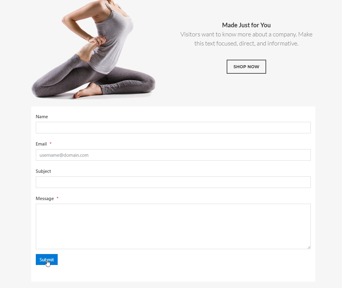 The form is ready to roll