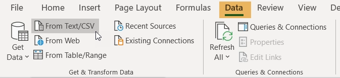 Import from Text/CSV