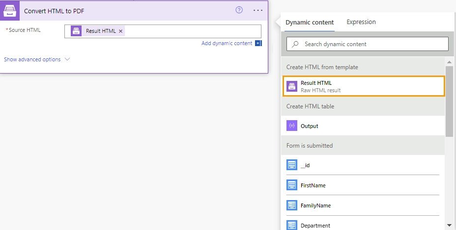 Convert HTML to PDF Source HTML