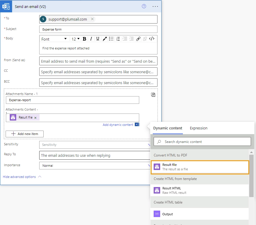 Send Email attachments