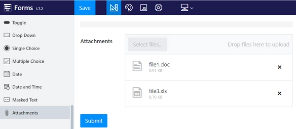 Attachments field