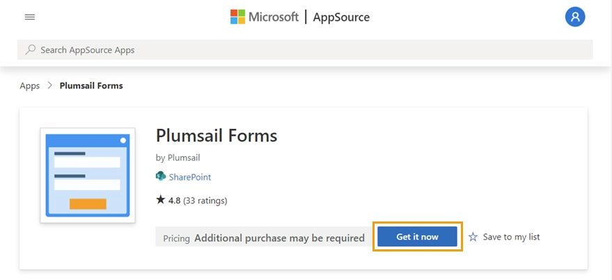Add Plumsail Forms app.