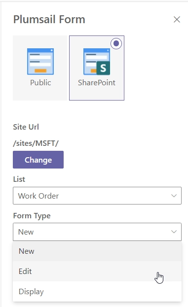 SharePoint form config