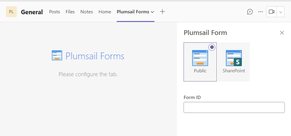 Configuration screen