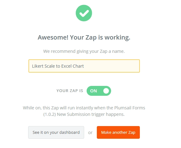 Name and activate the Zap