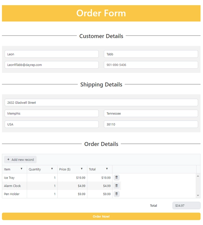 Order Form