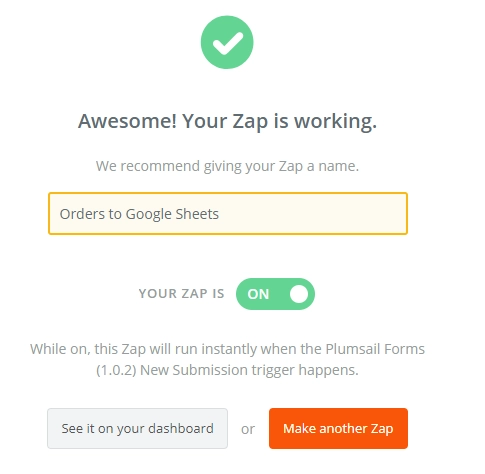 Save and activate the Zap