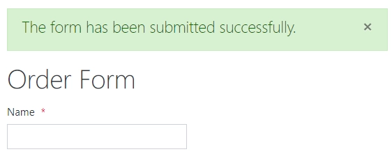 Form is submitted