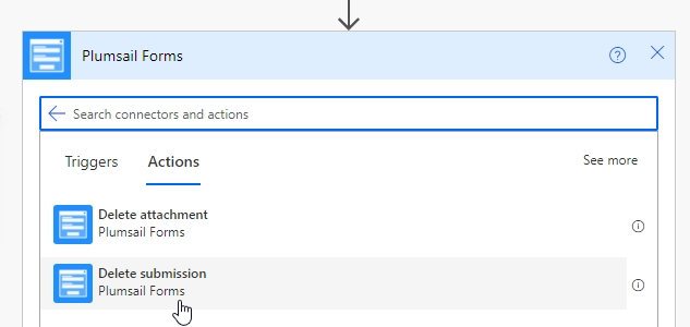 Delete submission action