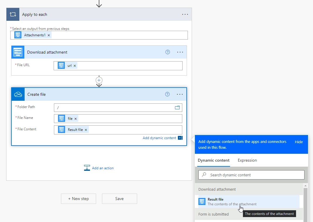 Create file from downloaded attachment