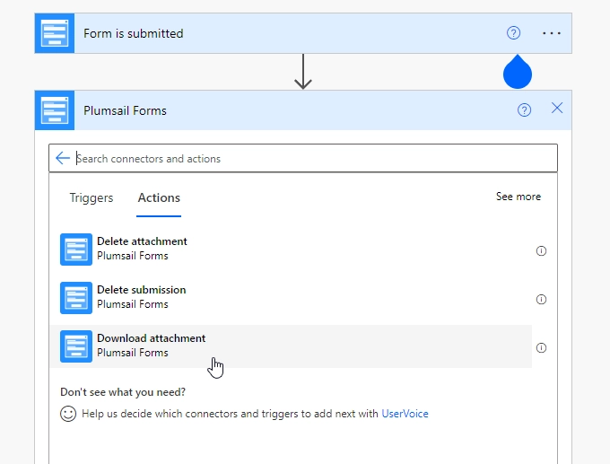Download attachment action