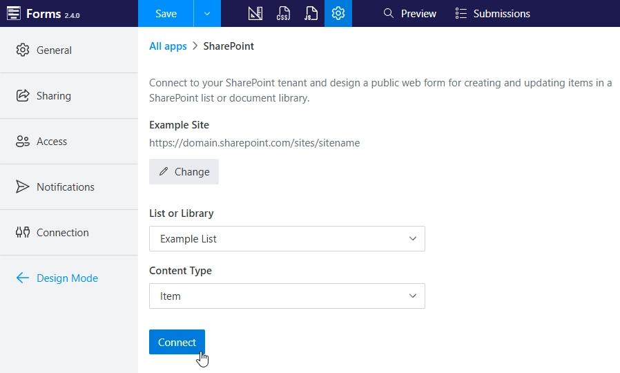 Connect to SharePoint Online list or library
