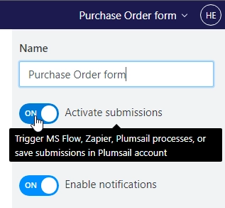 Activate submissions