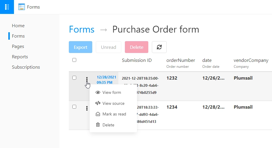 Context menu