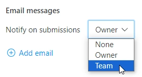 Configure email notifications for a form