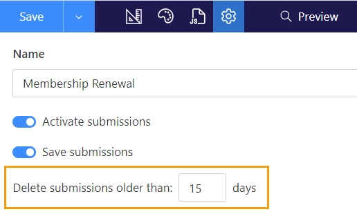 Save submissions period
