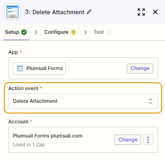 Delete attachment