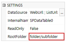 Setting Root Folder in the Designer