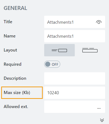 Max Size (Kb) property