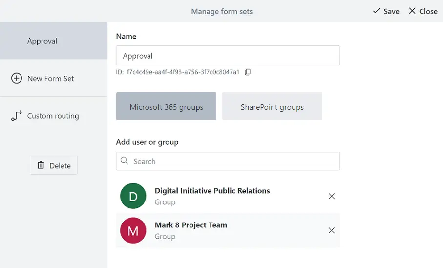 Microsoft 365 groups routing