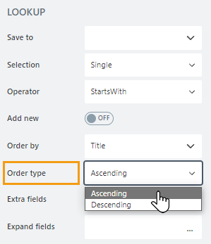 Order type property