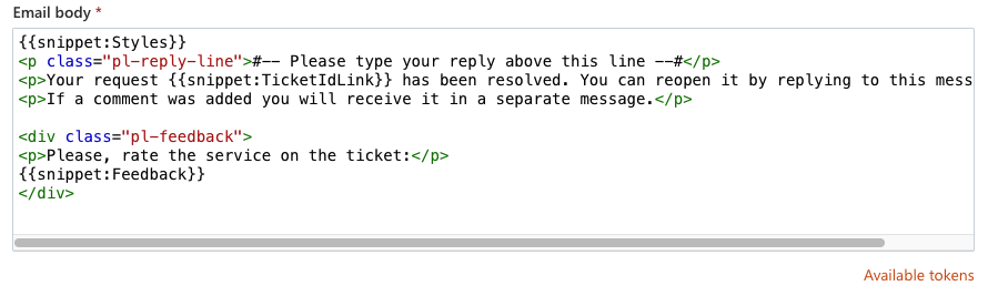 Feedback Snippet