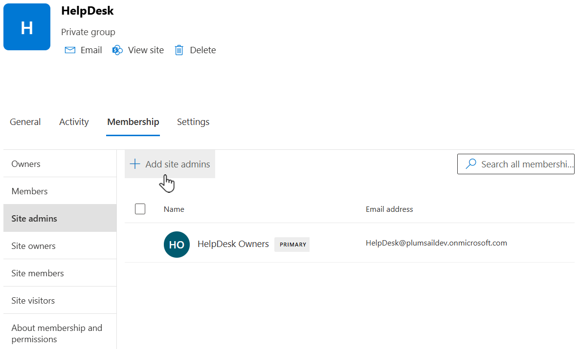 Add site admins