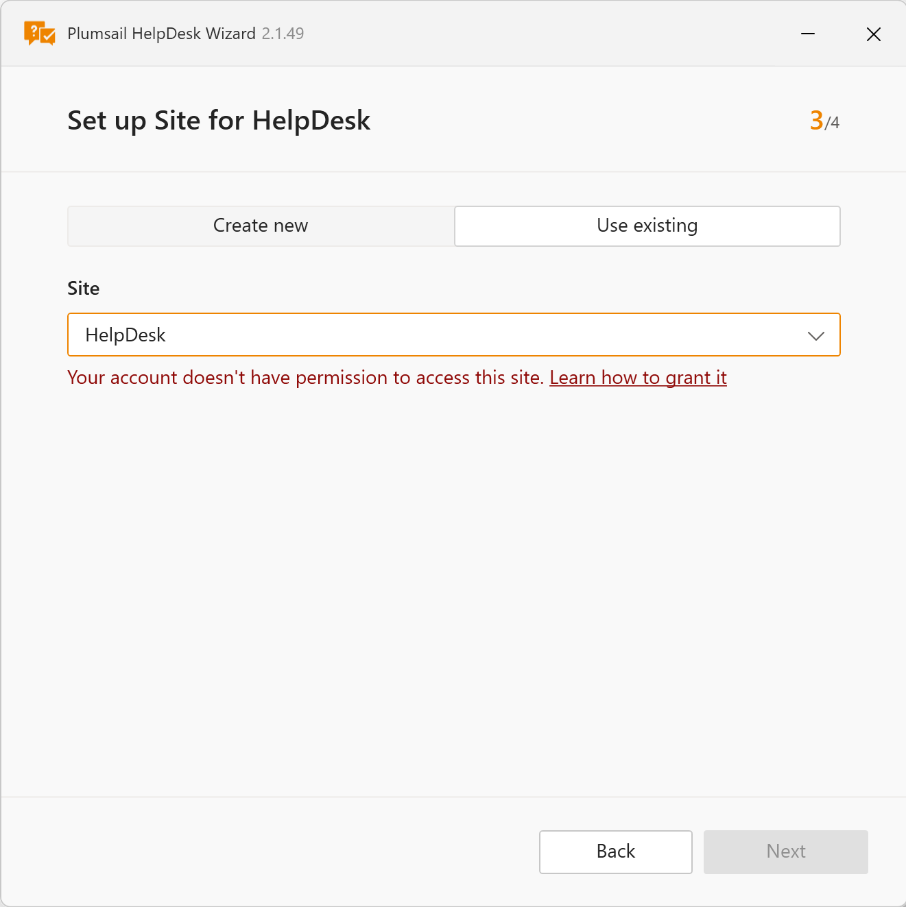 Warning about permissions