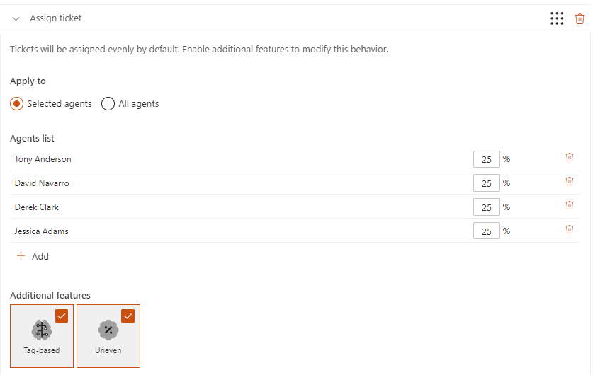 Assign ticket