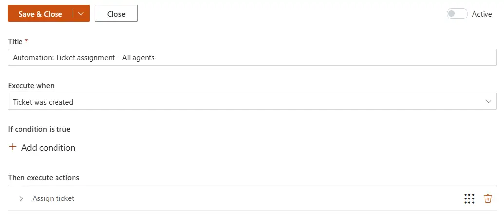 Automation - Ticket assignment - All agents