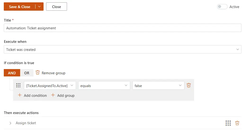Automation - Ticket assignment