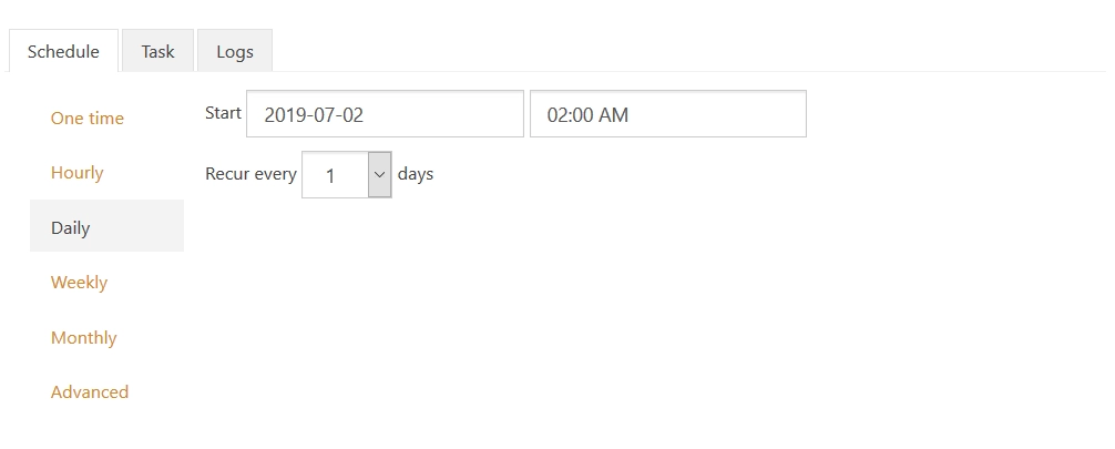 Schedule Configuration